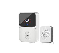 Visiophone Sans Fil Caméra de sonnette vidéo Tuya caméra sans fil avec carillon 1080P HD batterie Rechargeable bidirectionnelle(blanc)