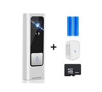 Visiophone Sans Fil, Sonnette vidéo intelligente, caméra sans fil, interphone de porte de maison, caméra de sécurité, alarme de mouvement PIR, moniteur for bébé(Option 4)