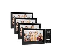 Visiophone Sans Fil, TUYA interphone vidéo interphone 7 pouces 1080P moniteur à écran tactile avec application caméra filaire/déverrouillage de carte magnétique(4M1D)