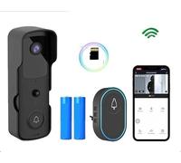 Visiophone Sans Fil, Tuya Smart Sonnette Caméra Vidéo Sonnette Interphone Alarme Infrarouge Caméra De Sécurité Sans Fil Étanche 1080P HD Surveillance À Distance(G)