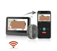 Visiophone Sans Fil Tuya vidéo sonnette judas caméra porte cloche visionneuse 180 degrés détection de mouvement APP télécommande for la maison
