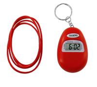 VISIOYO Annonce Horaire Vocal en Italien - Porte-clés parlant pour personnes âgées et malvoyantes - Annonce horaire vocal, Horloge de poche avec son à l'heure, rouge