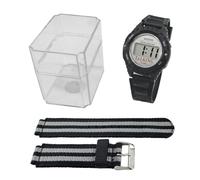 VISIOYO Montre parlante anglaise pour aveugles et malvoyants - Annonce vocale facile à utiliser avec heure/alarme - Comprend un bracelet en silicone + un bracelet en nylon supplémentaire