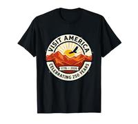 Visit America Badge de Voyage rétro 250 Ans 1776 2026 USA T-Shirt