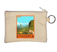 Visit Ethiopia Porte-monnaie rétro avec affiche de voyage Beige