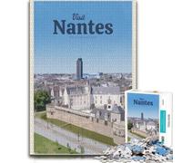 Visit Nantes Puzzle en Bois 500 pièces, Activité Intérieure | Cadeau sans écran pour adulte : activité autour de la table pendant une soirée calme.