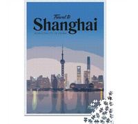Visit Shanghai Puzzle 1000 Pièces, Cadeau d'hiver, 70x50cm/1000pcs