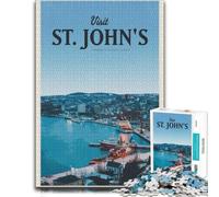Visit St Johns Puzzle en Bois 500 pièces pour Adultes | Cadeau sans écran pour adulte avec activité autour de la table seul ou à plusieurs.