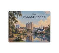 Visit Tallahassee Plaque Métal Décorative 30x40cm | Une idée cadeau de Noël pour les nouveaux propriétaires: des panneaux muraux en métal.