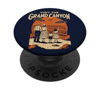 Visit The Grand Canyon Retro UFO & National Park PopSockets PopGrip Adhésif
