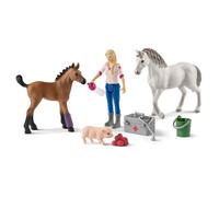 schleich FARM WORLD Visite du vétérinaire pour jument et poulain