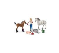 schleich FARM WORLD Visite du vétérinaire pour jument et poulain