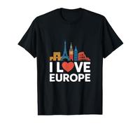 Visite guidée des Sites d'aventure I Love Europe T-Shirt Graphique avec Valeur
