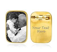 Visiter la boutique Custom4U Custom4U Charme Bouquet Mariée Personnalisé Photo, Broche Épingle Charmes Coeur/Médaillon/Carré/Ovale Cadeau Mariage Mariée Maquillage pour Femme Homme(Boîte Cadeau)