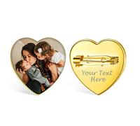 Visiter la boutique Custom4U Custom4U Charme Bouquet Mariée Personnalisé Photo, Broche Épingle Charmes Coeur/Médaillon/Carré/Ovale Cadeau Mariage Mariée Maquillage pour Femme Homme(Boîte Cadeau)