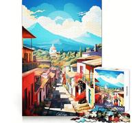 Visitez Antigua Puzzles 1000 pièces pour Adultes Entraînement à la Concentration, détente et Bords Fins Cadeau de Noël Unique (38x52cm)