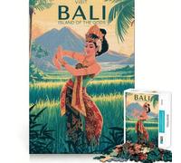 Visitez Bali︰ L'île des Dieux Puzzle 1000 pièces pour Adolescents Stimule l'esprit Amusant Zéro Espace Ajustement Parfait Divertissement captivant pour Un Confort Optimal à la Maison (38x52cm)