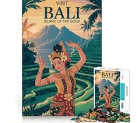 Visitez Bali︰ L'île des Dieux Puzzle pour Adolescents 1000 pièces Amélioration mentale Jeu Taille Uniforme Pièces précises Activité Amusante en Famille Le Soir (38x52cm)