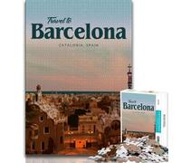 Visitez Barcelone Puzzles pour Adultes 1000, Difficile à compléter mais Amusant et Humoristique Jeu éducatif pour Anniversaire 50x75cm