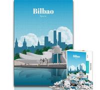 Visitez Bilbao Puzzles pour Adultes et Adolescents 2000 pièces, Jouet éducatif intellectuel décompressant, Cadeau d'anniversaire, Cadeaux, Art Mural 70x100cm