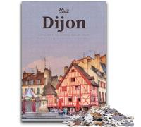 Visitez Dijon Puzzles pour Adultes 1000 pièces, Jeu Stimulant et éducatif en Famille pour Anniversaire, Noël 2000 pièces (70x100cm)