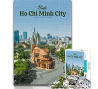 Visitez Ho Chi Minh-Ville Puzzles 1000 pièces pour Adultes, Difficiles à compléter mais Amusants et Humoristiques Décoration d'intérieur Unique et Cadeaux 38x52cm