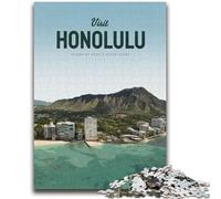 Visitez Honolulu Puzzles pour Adultes 1000 Puzzles, Jeu Stimulant pour est idéal comme Cadeau pour Toute la Famille 1000 pièces (50x75cm)