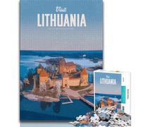 Visitez la Lituanie, 1000 Puzzles pour Adolescents, Jouets éducatifs et éducatifs, Jeux familiaux avec Affiche et fiche de Questions-réponses Assorties 38x26cm