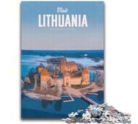 Visitez la Lituanie Puzzles pour Adolescents Puzzle 1000 pièces, Jeu Stimulant et Jeu Familial Interaction Parent-Enfant 2000 pièces (70x100cm)