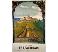 VISITEZ LE BEAUJOLAIS SNCF Affiche Poster Reproduction - Format 50X70 cm sur Papier Luxe 300 GR. Qualité supérieure. Tous formats possibles. Nous Contacter.