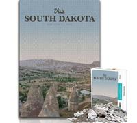 Visitez Le Dakota du Sud, Puzzle 1000 pièces pour Adultes et Adolescents, défi d'intelligence cérébrale, Jouets addictifs pour la décoration de la Maison 50x75cm