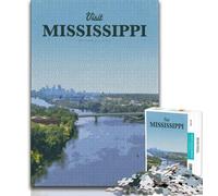 Visitez Le Mississippi, Puzzle de 1000 pièces pour Adultes et Adolescents, Jeu de Quiz, décoration Murale, Cadeaux d'anniversaire et de Noël Uniques, 38x26cm