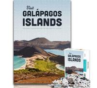 Visitez Les îles Galapagos Puzzles 1000 pièces pour Adolescents Cadeaux, Jeu de Quiz Décoration Murale Cadeaux d'anniversaire et de Noël Uniques 50x75cm