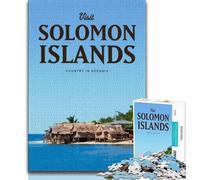 Visitez Les Îles Salomon Puzzles 1000 pièces pour Adultes, Jeu Stimulant et Jeu Familial idéal comme Cadeau pour Toute la Famille 50x75cm