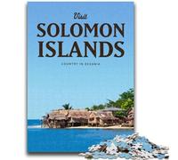 Visitez Les Îles Salomon Puzzles pour Adultes 1000 pièces, Jouet éducatif, Jeux familiaux Amusants, décoration intérieure Unique 1000 pièces (50x75cm)