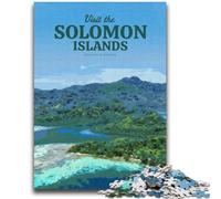 Visitez Les Îles Salomon Puzzles pour Adultes et Adolescents Puzzle 1000 pièces, Jeu Stimulant et Jeu Familial avec des pièces de Formes aléatoires entièrement emboîtables (38x52cm)