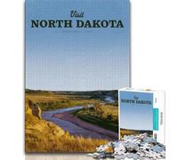 Visitez Les Puzzles du Dakota du Nord 1000 pièces pour Adultes et Adolescents, Aidez Le Cerveau à exercer des Jouets addictifs pour cultiver la Patience et l'interaction Parent-Enfant 50x75cm
