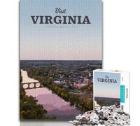 Visitez Les Puzzles Virginia pour Adultes 1000 pièces, Jouets de Jeu stimulants, Chaque pièce est Unique - Jeu Familial Amusant et Stimulant 50x75cm
