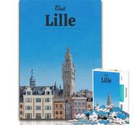 Visitez Lille Puzzles pour Adultes 1000 pièces, Difficiles à compléter mais Amusants et Humoristiques Décoration d'intérieur Unique et Cadeaux 50x75cm