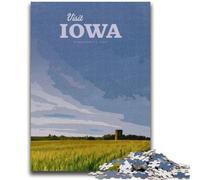 Visitez l'Iowa Puzzles pour Adultes et Adolescents 1000 pièces, Jouets éducatifs Anti-Stress Liste de souhaits avec Père Noël 1000 pièces (26x38cm)