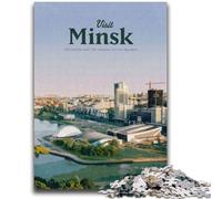 Visitez Minsk Puzzles pour Adultes 1000 pièces Difficile, Jeux Amusants en Famille Activités Amusantes à la Maison, Cadeau d'anniversaire, Cadeaux de Voyage 1000 pièces (50x75cm)