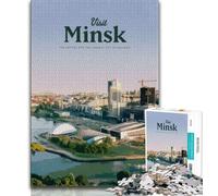 Visitez Minsk Puzzles pour Adultes 1000 Puzzles, Jeu Familial Anti-Stress, défi Difficile, Cadeaux du Père Noël Secret 38x26cm