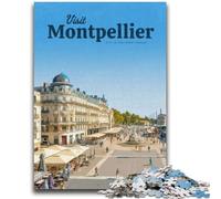 Visitez Montpellier Puzzles pour Adultes 1000 pièces, Jouets éducatifs, Jeux Anti-Stress, Cadeaux Secret Santa pour et 14 Ans 1000 pièces (26x38cm)