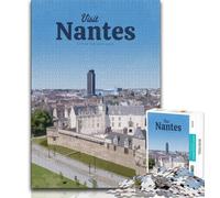 Visitez Nantes Puzzles pour Adolescents Puzzle 1000 pièces, Jeux Amusants Chaque pièce est Unique - Jeu Familial Stimulant et Amusant 38x26cm
