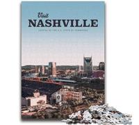 Visitez Nashville Puzzles 1000 pièces pour Adultes, pour 14 Ans et Plus Casse-tête Jeux de Famille Cadeaux d'anniversaire de Noël 1000 pièces (26x38cm)