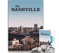 Visitez Nashville Puzzles pour Adultes Puzzle 1000 pièces, Jeu de réflexion Décoration Murale Cadeaux d'anniversaire et de Noël Uniques 38x26cm