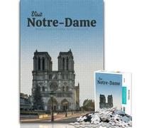 Visitez Notre-Dame Puzzles pour Adolescents Puzzle 1000 pièces, Aidez Le Cerveau à exercer des Jouets addictifs pour cultiver la Patience Une œuvre d'art 38x26cm