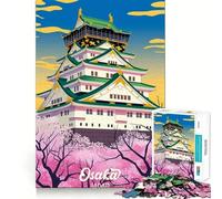 Visitez Osaka Puzzles 1000 pièces pour Adultes Jeu de mémoire cérébrale Emboîtement précis sans espaces Activité de Pause mentale apaisante (38x52cm)