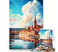 Visitez Oslo Jigsaw Puzzles 1000 pièces pour Adolescents Entraînement à la Concentration Temps Libre agréable Assemblage serré Joli Cadeau (50x75cm)