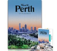 Visitez Perth Puzzles pour Adultes et Adolescents 1000 pièces, Jouet éducatif intellectuel décompressant, Cadeau d'anniversaire, Cadeaux, Art Mural 50x75cm